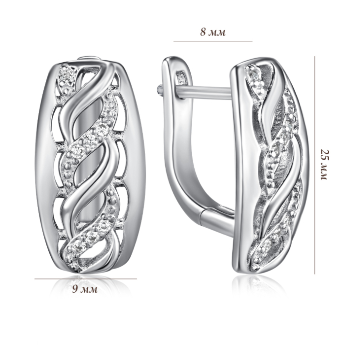 Срібні сережки з фіанітами. Артикул SZDE04884-E/12/1
