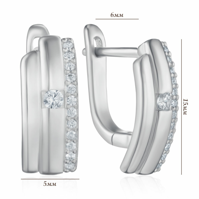 Серебряные серьги с фианитами. Артикул SZDE04886-E/12/1