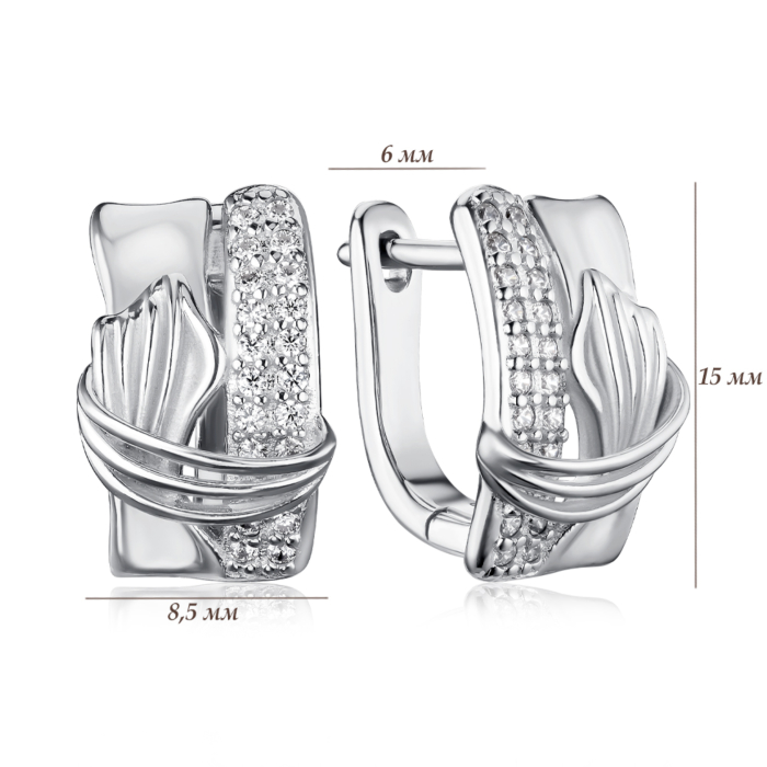 Серебряные серьги с фианитами SZDE04891-E/12/1