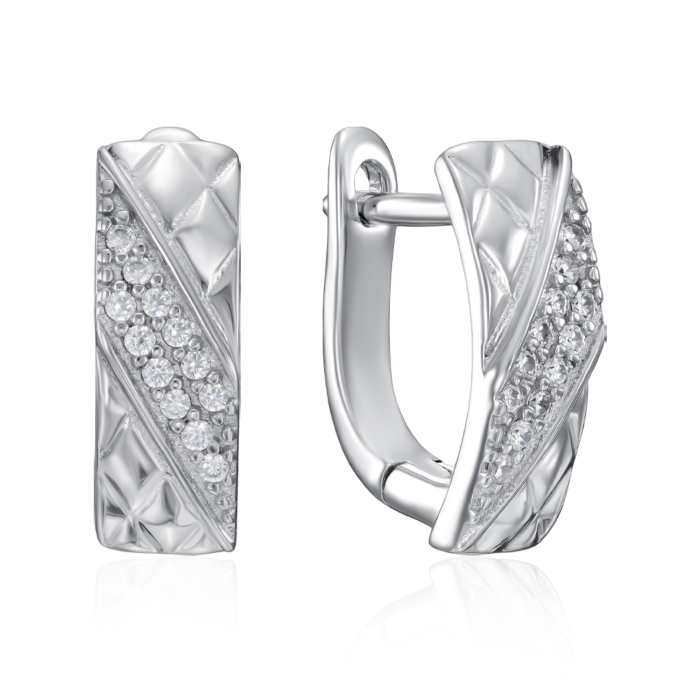 Срібні сережки з фіанітами. Артикул SZDE04892-E/12/1