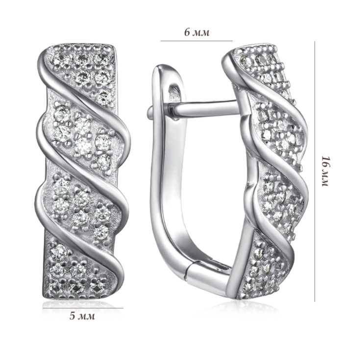 Срібні сережки з фіанітами. Артикул SZDE04896-E/12/1