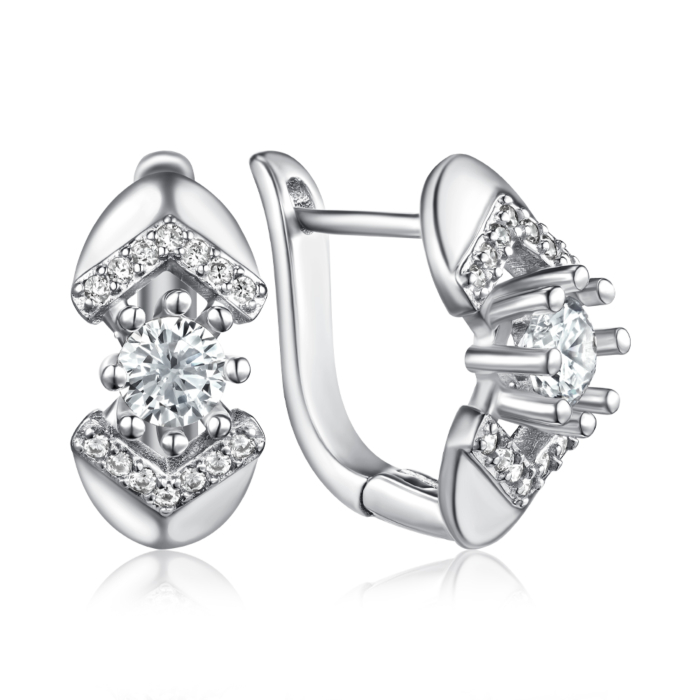 Серебряные серьги с фианитами. Артикул SZDE04898-E/12/1