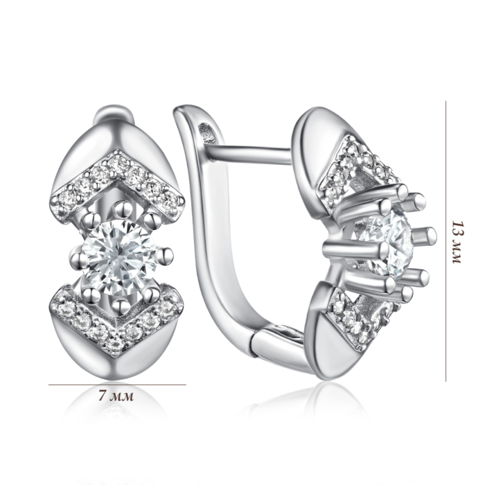 Серебряные серьги с фианитами. Артикул SZDE04898-E/12/1