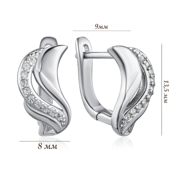 Серебряные серьги с фианитами. Артикул SZDE04899-E/12/1