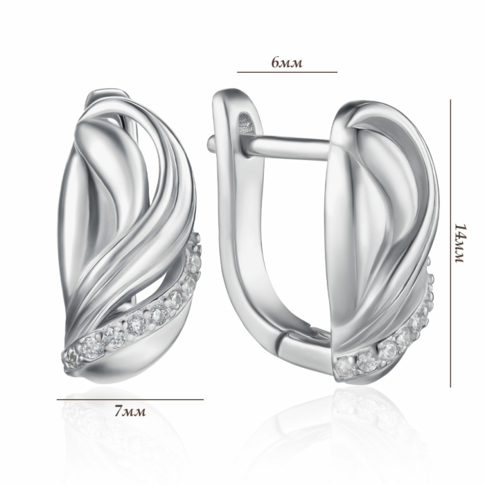 Серебряные серьги с фианитами. Артикул SZDE04902-E/12/1