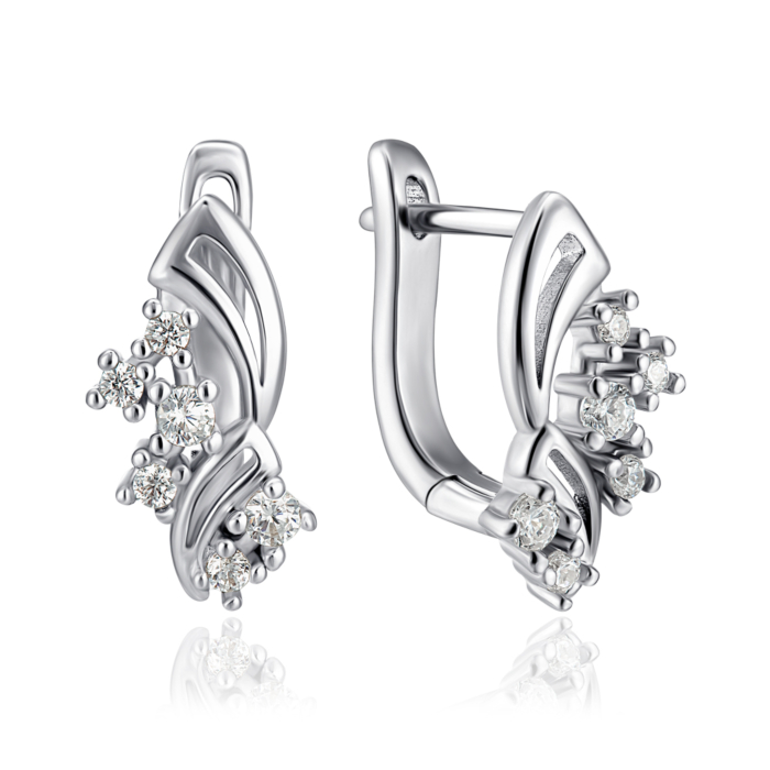 Серебряные серьги с фианитами. Артикул SZDE04905-E/12/1