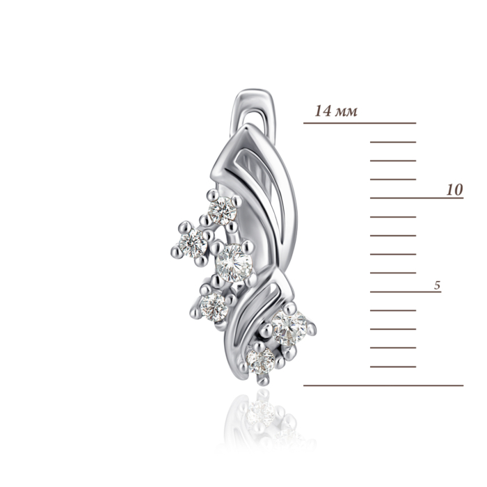 Серебряные серьги с фианитами. Артикул SZDE04905-E/12/1