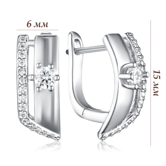 Серебряные серьги с фианитами. Артикул SZDE04919-E/12/1