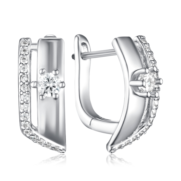 Серебряные серьги с фианитами. Артикул SZDE04919-E/12/1