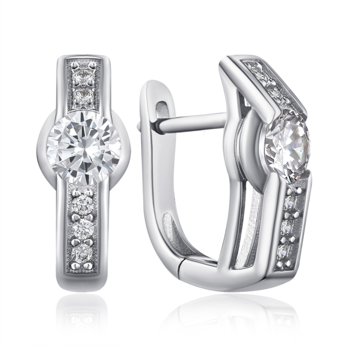 Серебряные серьги с фианитами. Артикул SZDE04920-E/12/1