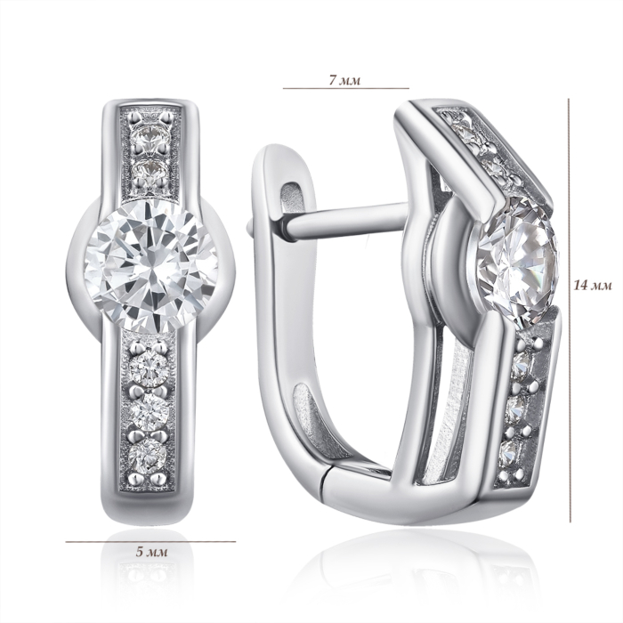 Серебряные серьги с фианитами. Артикул SZDE04920-E/12/1
