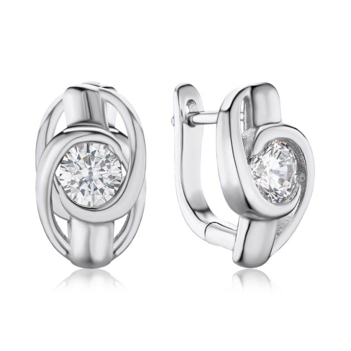 Срібні сережки з фіанітом SZDE04945-E/12/1