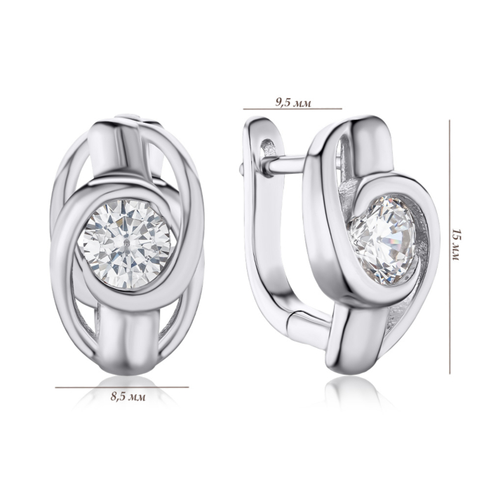 Срібні сережки з фіанітом SZDE04945-E/12/1