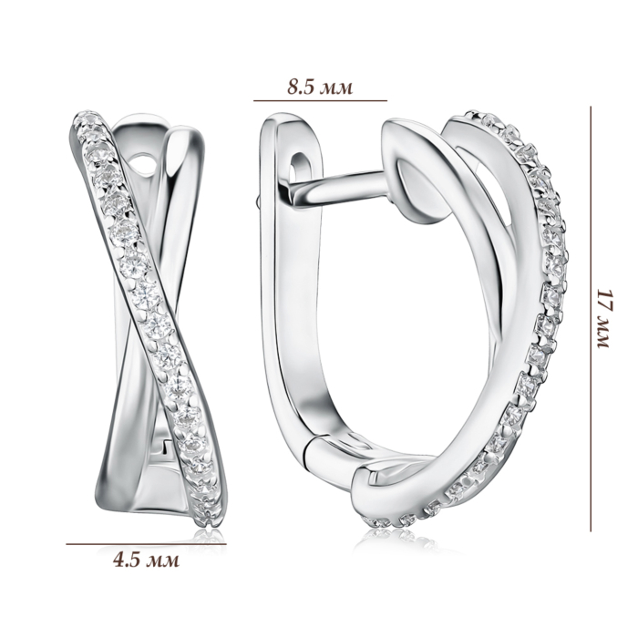 Срібні сережки з фіанітами SZDE04954-E/12/1