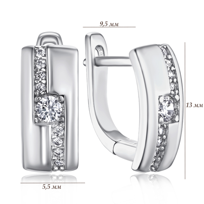 Серебряные серьги с фианитами SZDE04984-E/12/1