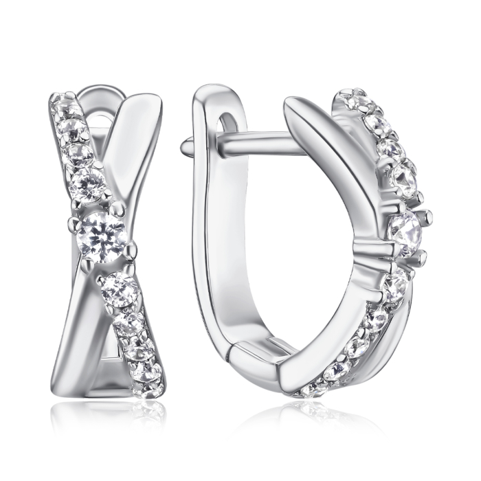 Серебряные серьги с фианитами SZDE04987-E/12/1