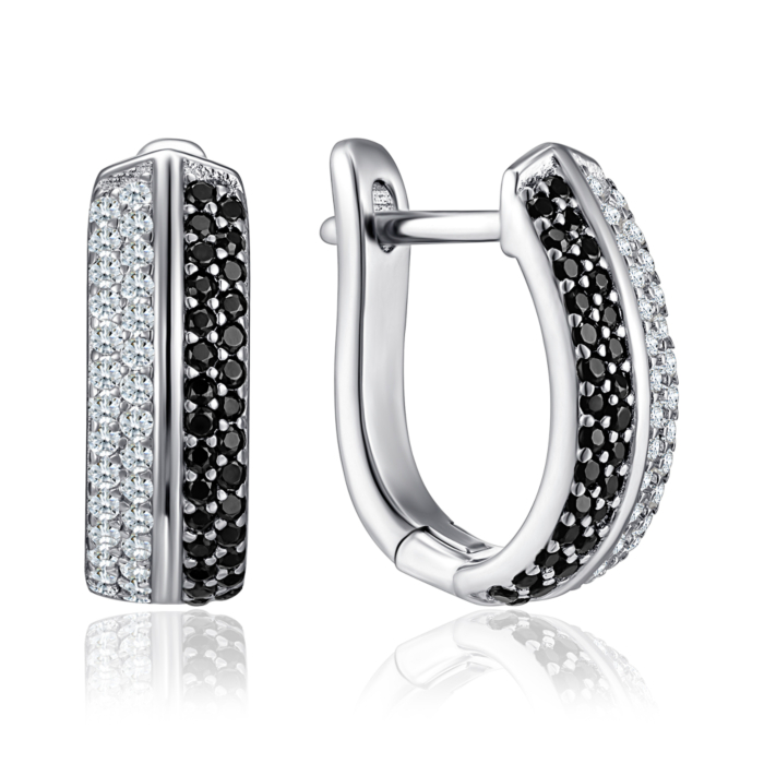 Серебряные серьги с фианитами. Артикул SZDE04989-E/12/7