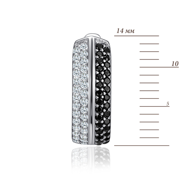 Серебряные серьги с фианитами. Артикул SZDE04989-E/12/7