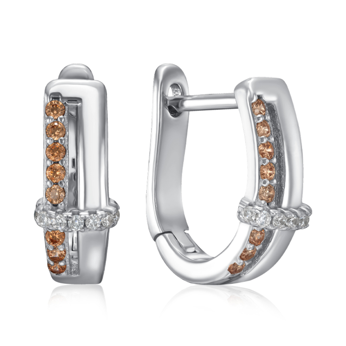 Серебряные серьги с фианитами. Артикул SZDE04991-E/12/2954