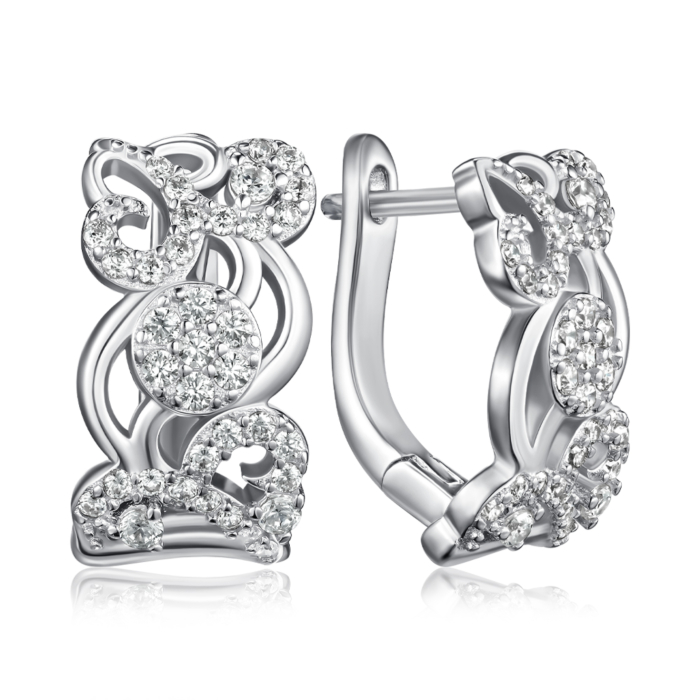 Серебряные серьги с фианитами. Артикул SZDE04994-E/12/1