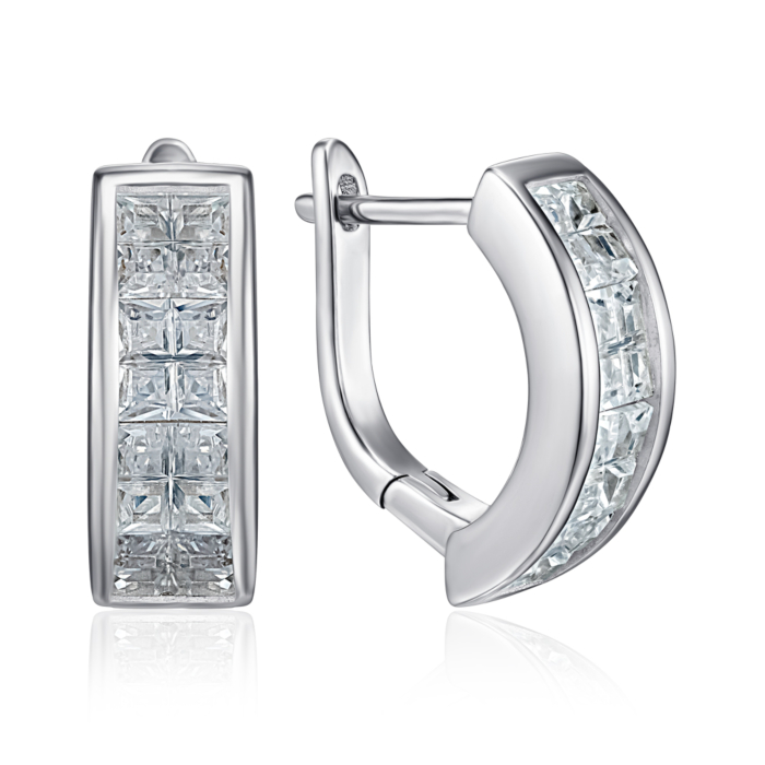 Срібні сережки з фіанітами. Артикул SZDE04998-E/12/1