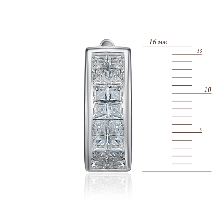 Срібні сережки з фіанітами. Артикул SZDE04998-E/12/1