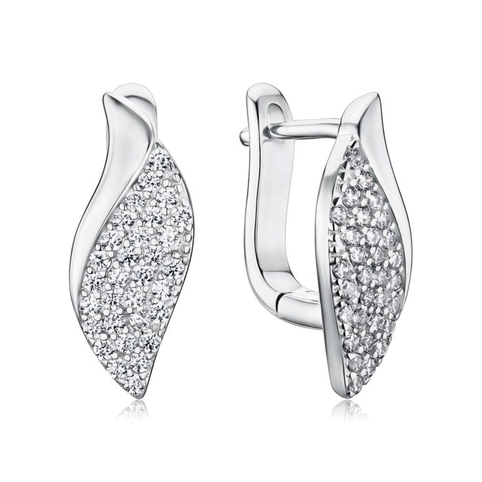 Срібні сережки з фіанітами SZDE05003-E/12/1