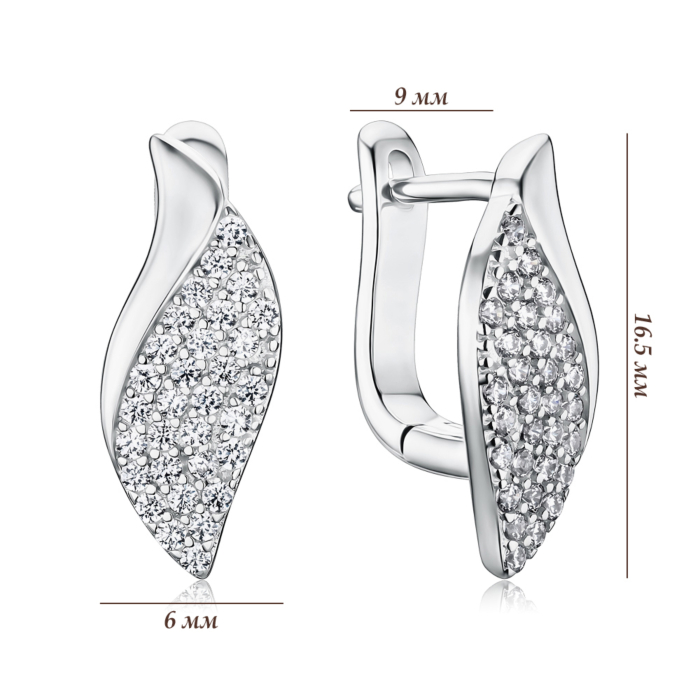 Срібні сережки з фіанітами SZDE05003-E/12/1