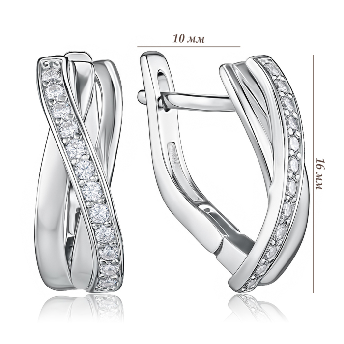 Срібні сережки з фіанітами. Артикул SZDE05007-E/12/1