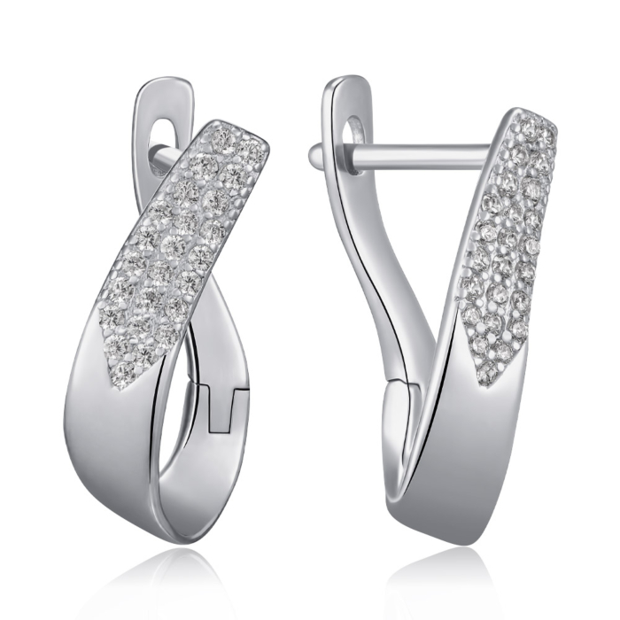 Серебряные серьги с фианитами. Артикул SZDE05019-E/12/1
