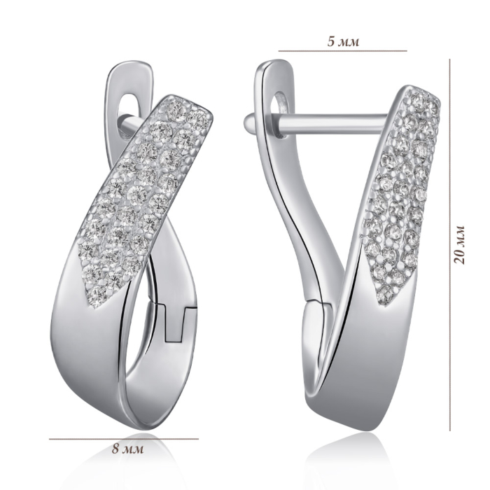 Серебряные серьги с фианитами. Артикул SZDE05019-E/12/1