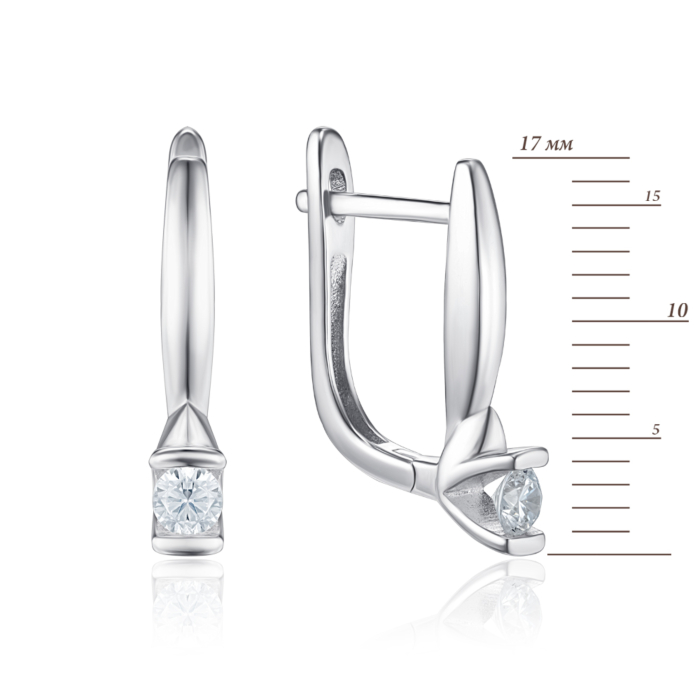 Срібні сережки з фіанітом. Артикул SZDE05021-E/12/1