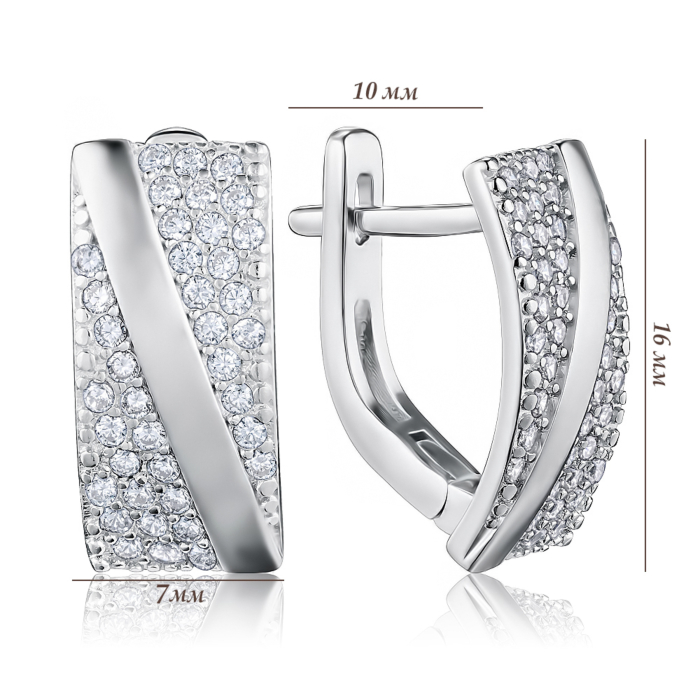 Срібні сережки з фіанітами. Артикул SZDE05024-E/12/1