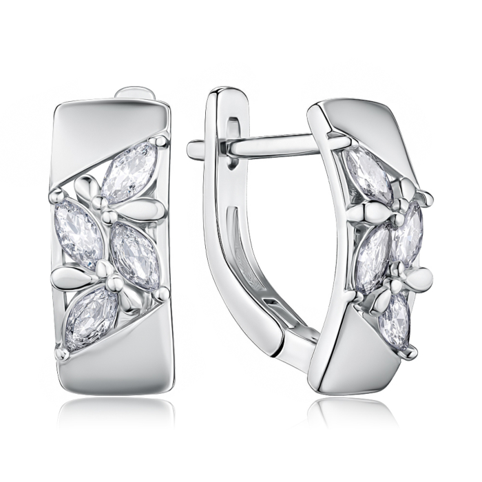 Серебряные серьги с фианитами. Артикул SZDE05025-E/12/1