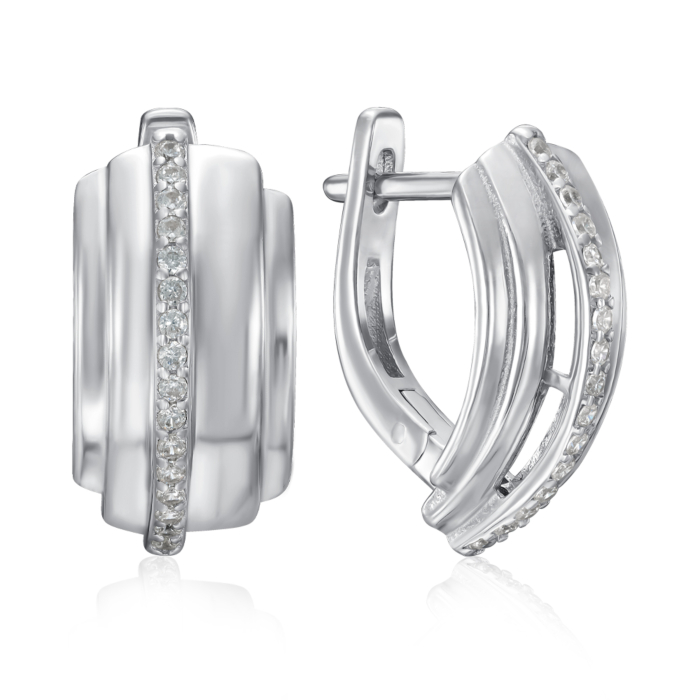 Серебряные серьги с фианитами. Артикул SZDE05123-E/12/1