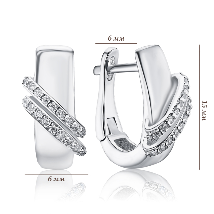 Срібні сережки з фіанітами SZDE05129-E/12/1