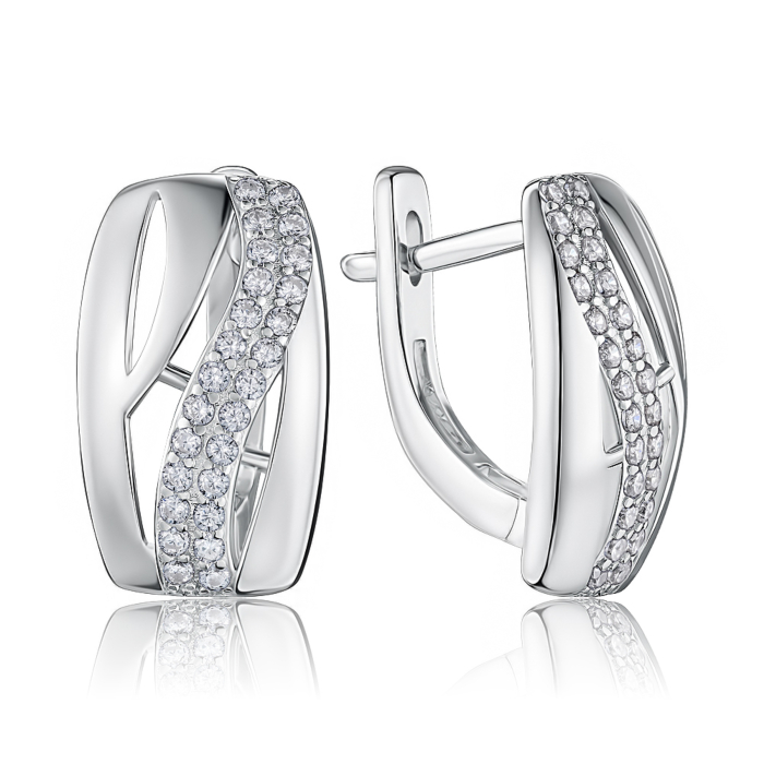 Серебряные серьги с фианитами. Артикул SZDE05140-E/12/1
