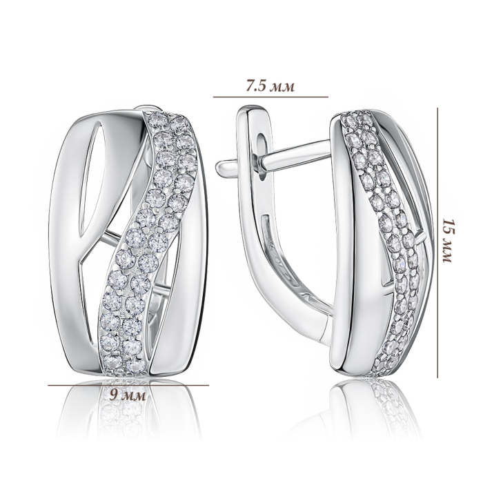 Серебряные серьги с фианитами. Артикул SZDE05140-E/12/1