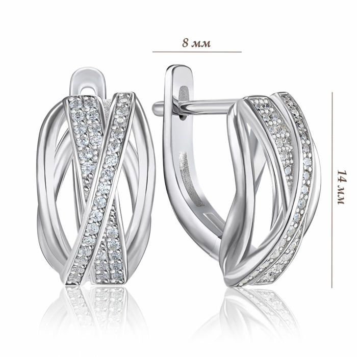 Срібні сережки з фіанітами. Артикул SZDE05179-E/12/1