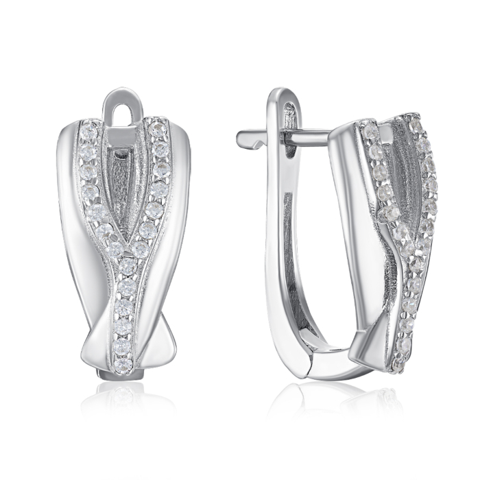 Серебряные серьги с фианитами. Артикул SZDE05198-E/12/1