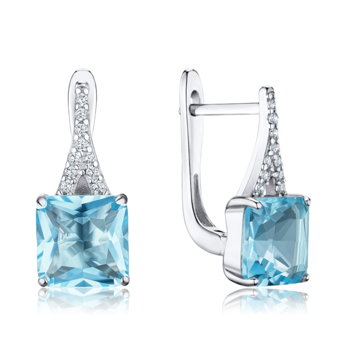 Срібні сережки з фіанітами SZDE06489-E/12/1505