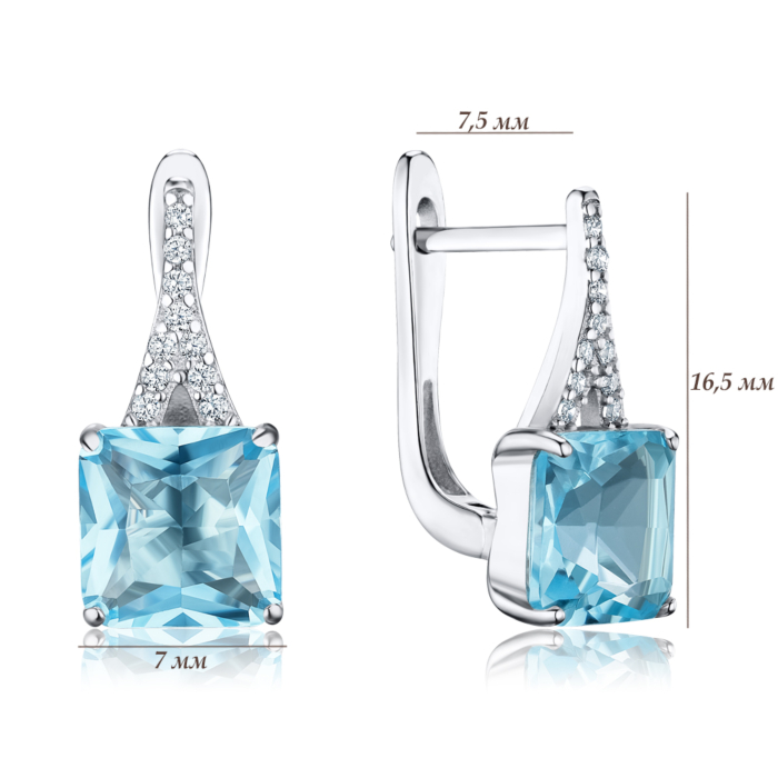 Срібні сережки з фіанітами SZDE06489-E/12/1505