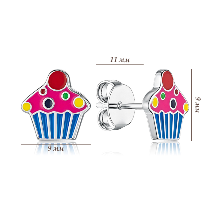 Срібні сережки з емаллю. Артикул SZDE06894-E/12/4902