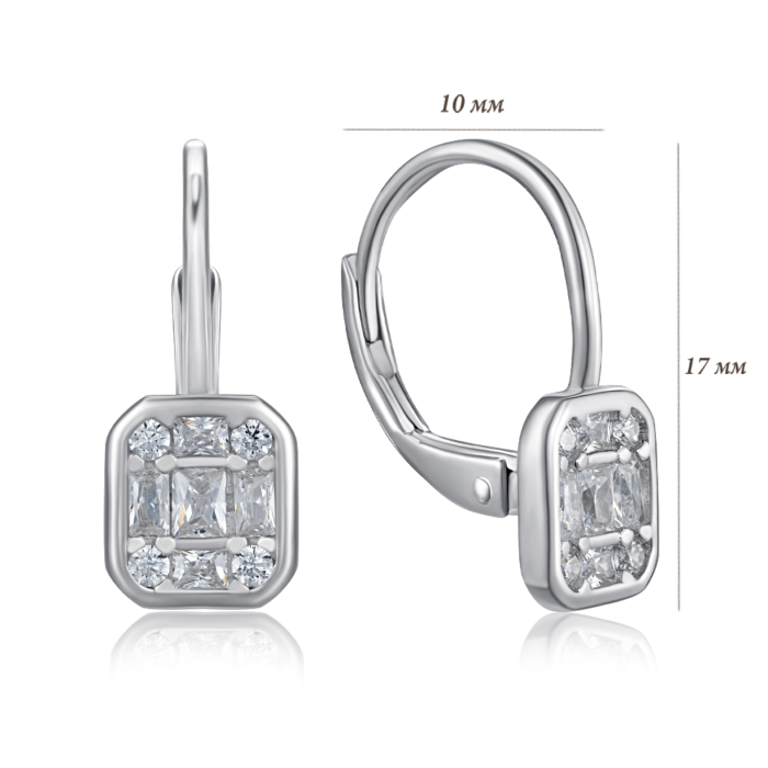 Серебряные серьги с фианитами. Артикул SZDE08402-E/12/1