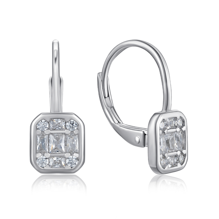 Серебряные серьги с фианитами. Артикул SZDE08402-E/12/1