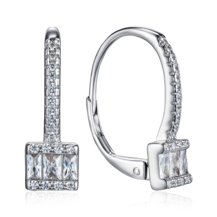 Срібні сережки з фіанітами. Артикул SZDE08403-E/12/1