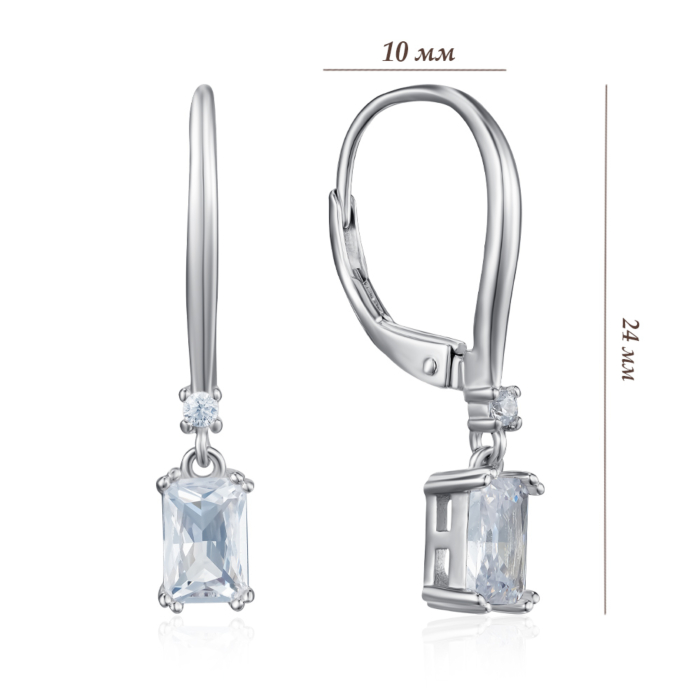 Серебряные серьги с фианитами. Артикул SZDE08405-E/12/1