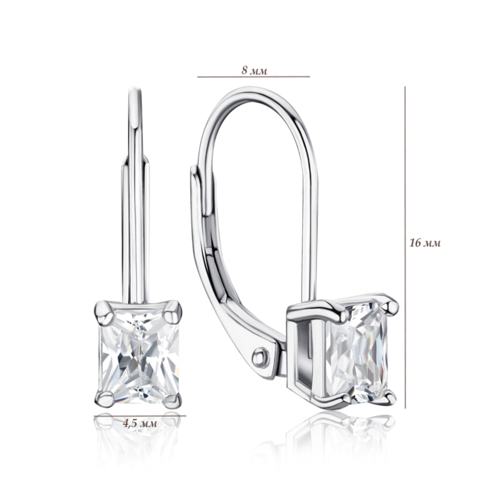 Срібні сережки з фіанітом SZDE08406-E/12/1