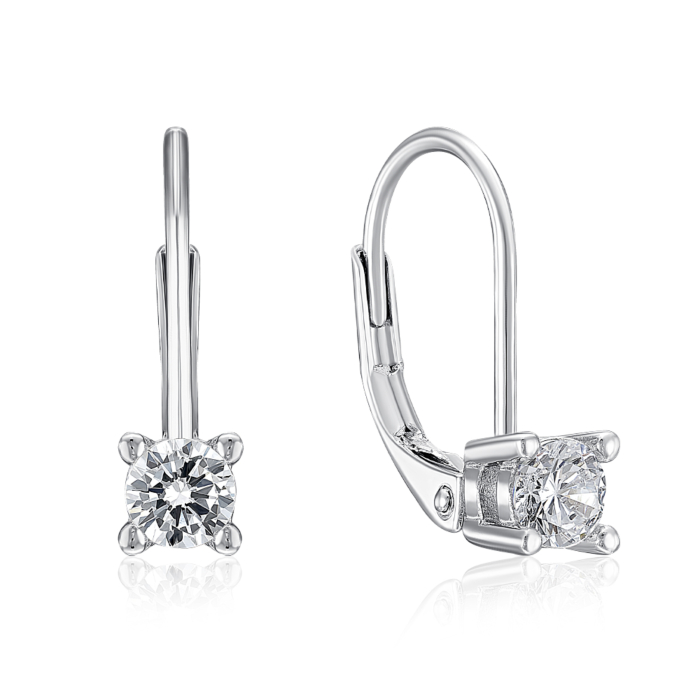 Срібні сережки з фіанітом. Артикул SZDE08415-E/12/1