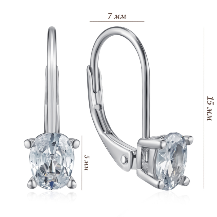 Серебряные серьги с фианитом. Артикул SZDE08418-E/12/1